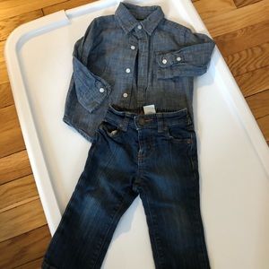 Janie & Jack toddler boy jeans & shirt